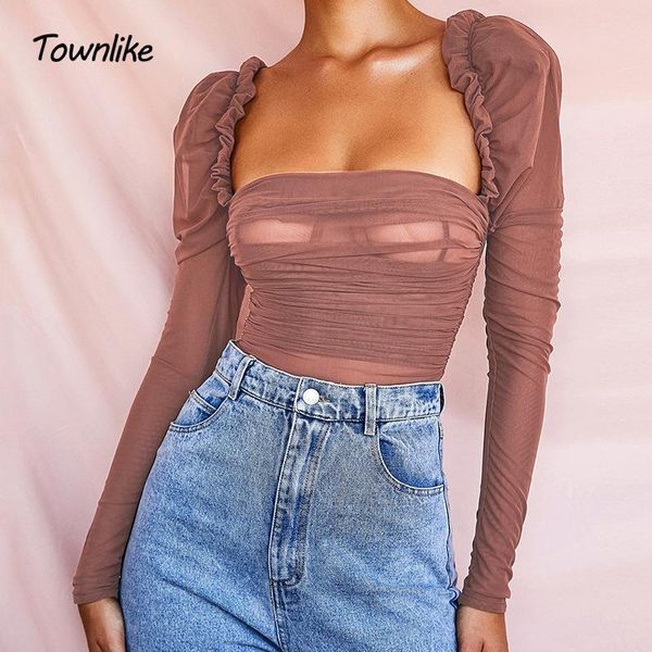 women's jumpsuits & rompers townlike mesh bodysuit women long puff sleeve womens autumn winter jumpsuit overallls, Black;white
women's jumpsuits & rompers townlike mesh bodysuit women long puff sleeve womens autumn winter jumpsuit overallls, Black;white