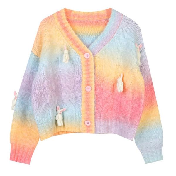 women's jackets women sweater cardigan 3d plush doll rainbow long sleeve knit jacket coat, Black;brown
women's jackets women sweater cardigan 3d plush doll rainbow long sleeve knit jacket coat, Black;brown