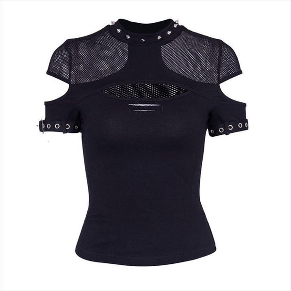 casual punk gothic chic women t shirt summer slim mesh hole rivet club black ol hip hop female ladies, White
casual punk gothic chic women t shirt summer slim mesh hole rivet club black ol hip hop female ladies, White