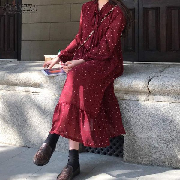 dresses fashion printed chiffon dress women's spring sundress 2021 casual polka dot maxi vestidos female lace up ruffle robe 5xl, Black;gray
dresses fashion printed chiffon dress women's spring sundress 2021 casual polka dot maxi vestidos female lace up ruffle robe 5xl, Black;gray