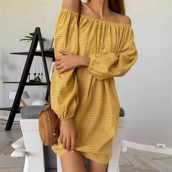 yellow off the shoulder dress shirt women autumn plaid short elegant ladies long sleeve loose casual spring 210427, Black;gray
yellow off the shoulder dress shirt women autumn plaid short elegant ladies long sleeve loose casual spring 210427, Black;gray