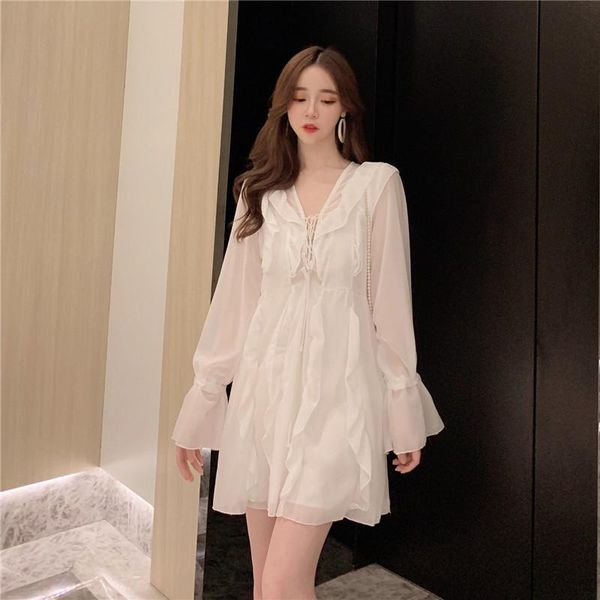 casual dresses sannian autumn women dress 2021 women's v-neck chiffon shirt bar party dance ladies clothes, Black;gray
casual dresses sannian autumn women dress 2021 women's v-neck chiffon shirt bar party dance ladies clothes, Black;gray
