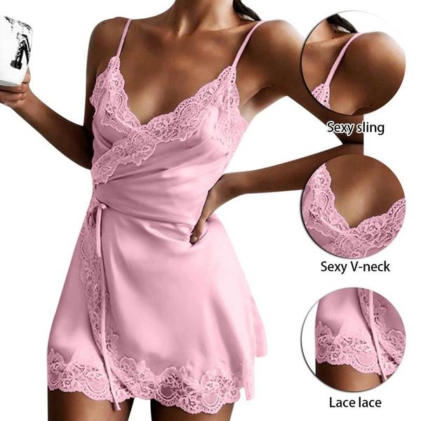 women's sleepwear women lace satin nightdress sleeveless v-neck above knee nightgown plus size 3xl home female ball gown, Black;red
women's sleepwear women lace satin nightdress sleeveless v-neck above knee nightgown plus size 3xl home female ball gown, Black;red