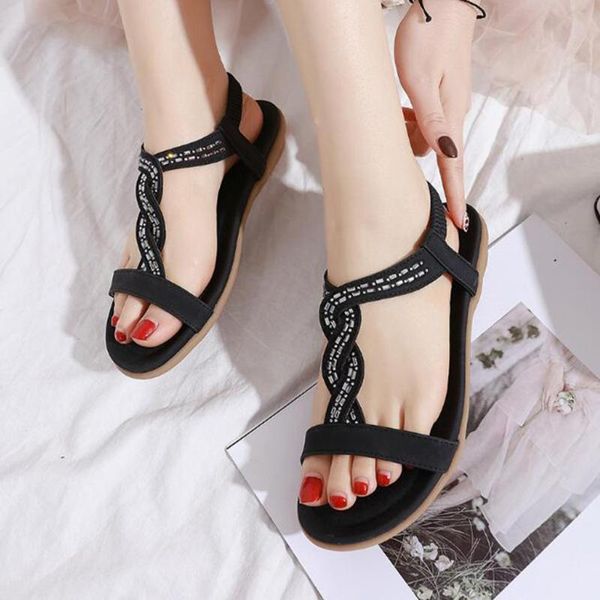 summer women beach shoes bohemian diamond flat heel open toe sandals women's ladies sandalias mujer hy, Black
summer women beach shoes bohemian diamond flat heel open toe sandals women's ladies sandalias mujer hy, Black