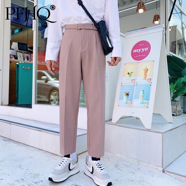 men's pants pfhq korean belt straight men fashion solid business casual streetwear wild loose suit trousers male ankle-length 21d5220, Black
men's pants pfhq korean belt straight men fashion solid business casual streetwear wild loose suit trousers male ankle-length 21d5220, Black