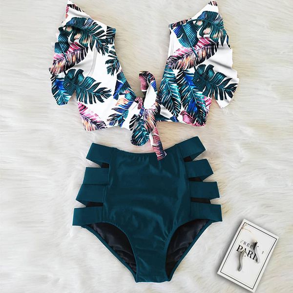 2021floral ruffled hem bikini set women flora v-neck high-waisted two piece swimsuit 2021 girl beach bathing suit swimwear biquinis, White;black
2021floral ruffled hem bikini set women flora v-neck high-waisted two piece swimsuit 2021 girl beach bathing suit swimwear biquinis, White;black