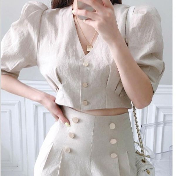 women's pants & capris two-piece suit 2021 summer temperament v-neck short and high waist loose wide-leg female solid color sets, Black;white
women's pants & capris two-piece suit 2021 summer temperament v-neck short and high waist loose wide-leg female solid color sets, Black;white