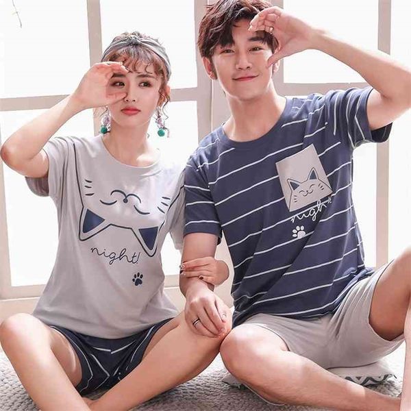 couple pajama set summer pyjama femme male cotton short sleeved men and women sleepwear stich pijama casual lover home wear 210325, Black;red
couple pajama set summer pyjama femme male cotton short sleeved men and women sleepwear stich pijama casual lover home wear 210325, Black;red
