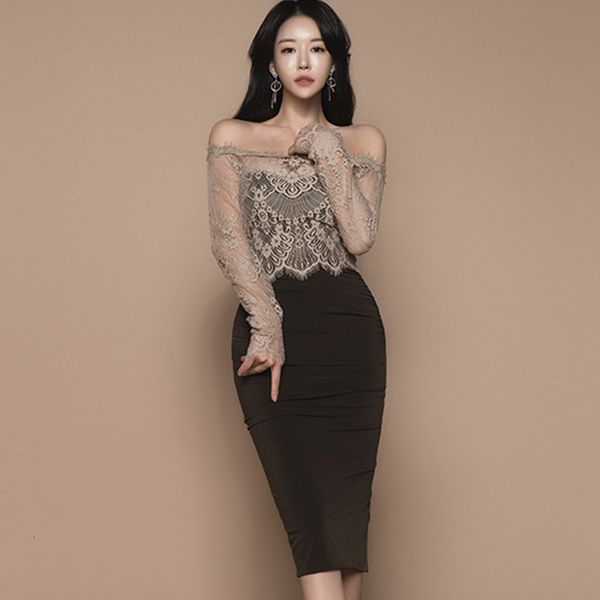 arrival fashion spring midi feminine professional temperament off perspective thin pencil lace dress, Black;gray
arrival fashion spring midi feminine professional temperament off perspective thin pencil lace dress, Black;gray