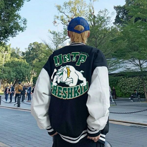 men's jackets baseball uniform hip-hop bulldog street embroidered loose jacket harajuku female spring and autumn plus size ysdw, Black;brown
men's jackets baseball uniform hip-hop bulldog street embroidered loose jacket harajuku female spring and autumn plus size ysdw, Black;brown