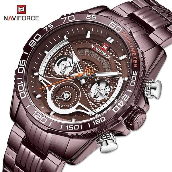 wristwatches naviforce men watch business casual quartz wrist watches mens full steel waterproof analog clock relogios masculin, Slivery;brown
wristwatches naviforce men watch business casual quartz wrist watches mens full steel waterproof analog clock relogios masculin, Slivery;brown