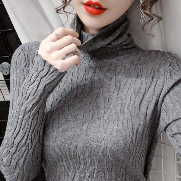 style in autumn and winter 2021, with waist closing thin knitted sweater, high collar solid color tights for women women's sweaters, White;black
style in autumn and winter 2021, with waist closing thin knitted sweater, high collar solid color tights for women women's sweaters, White;black