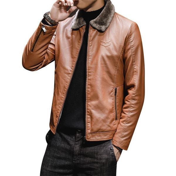 fur lapel stitching motorcycle style men's leather high-quality stand-up collar retro comfortable windproof fashion travel commute, Black
fur lapel stitching motorcycle style men's leather high-quality stand-up collar retro comfortable windproof fashion travel commute, Black