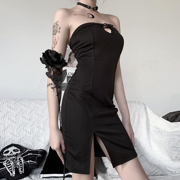 gothic tube dress for women hollow sundress dark streetwear party nightclub black frock slim simple style bodycon casual dresses, Black;gray
gothic tube dress for women hollow sundress dark streetwear party nightclub black frock slim simple style bodycon casual dresses, Black;gray