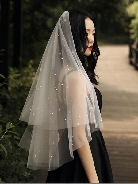 bridal veils 150cm length pearls wedding tulle 1t veil elegant accessories party without comb, Black
bridal veils 150cm length pearls wedding tulle 1t veil elegant accessories party without comb, Black