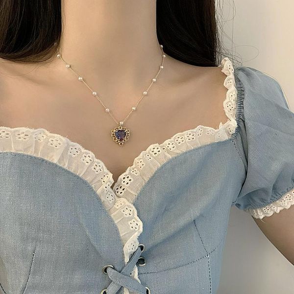 pendant necklaces purple love pearl necklace female summer 2021 light luxury niche design sense clavicle chain high, Silver
pendant necklaces purple love pearl necklace female summer 2021 light luxury niche design sense clavicle chain high, Silver