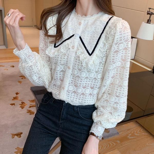 women's blouses & shirts lace bottomed blouse 2021 slim style with long sleeve french and white foreign
women's blouses & shirts lace bottomed blouse 2021 slim style with long sleeve french and white foreign