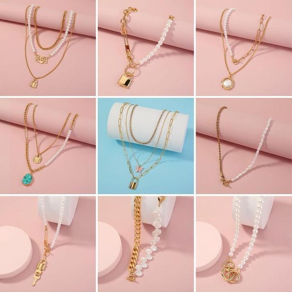 pendant necklaces jewelry multi-layer vintage punk for women butterfly charm neck chain pearls choker, Silver
pendant necklaces jewelry multi-layer vintage punk for women butterfly charm neck chain pearls choker, Silver