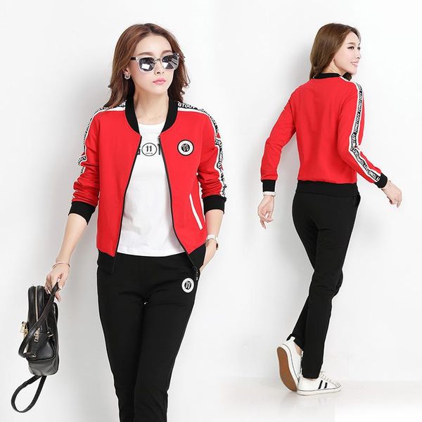 two piece dress autumn women tracksuit street wear casual letter print jacket + t-shirt pants suit female sport suits 3 sets outfits, White
two piece dress autumn women tracksuit street wear casual letter print jacket + t-shirt pants suit female sport suits 3 sets outfits, White