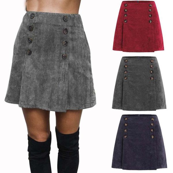 skirts corduroy skirt women high waist vintage a-line back zipper mini solid short grey button mujer office korean style, Black
skirts corduroy skirt women high waist vintage a-line back zipper mini solid short grey button mujer office korean style, Black