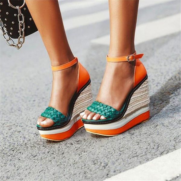 green women wedges summer sandals thick-heeled high-heel knit 14cm denim, Black
green women wedges summer sandals thick-heeled high-heel knit 14cm denim, Black