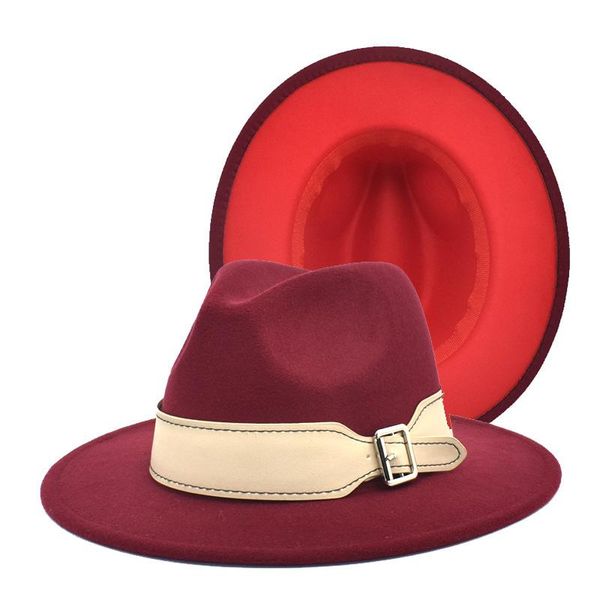 wide brim hats autumn/winter double-sided matching color woolen fedoras hat fashion fedora men's jazz women, Blue;gray
wide brim hats autumn/winter double-sided matching color woolen fedoras hat fashion fedora men's jazz women, Blue;gray