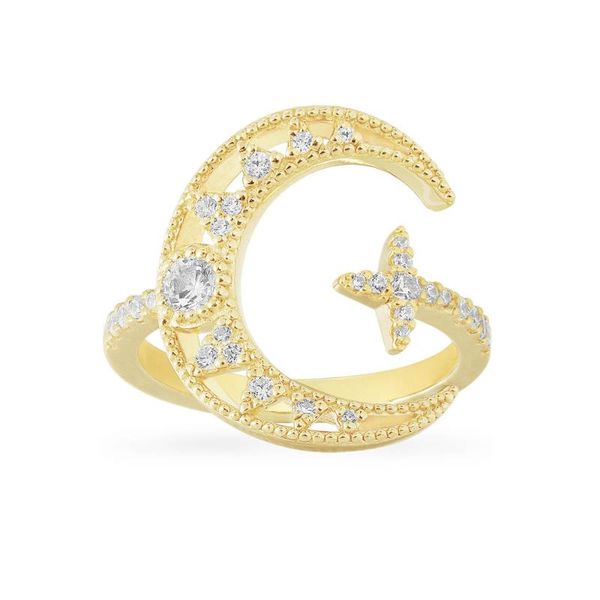 cluster rings sljely real 925 sterling silver yellow gold color cubic zirconia star moon open ring adjustable size women fashion brand jewel, Golden;silver
cluster rings sljely real 925 sterling silver yellow gold color cubic zirconia star moon open ring adjustable size women fashion brand jewel, Golden;silver