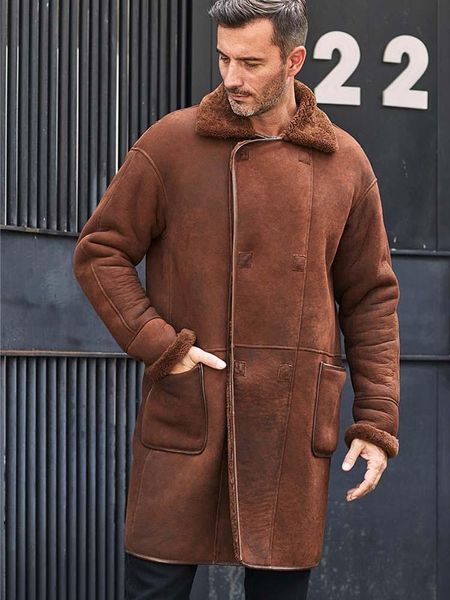 turkey shearling coat mens brown leather jacket long trench overcoat winter fur outwear men's & faux, Black
turkey shearling coat mens brown leather jacket long trench overcoat winter fur outwear men's & faux, Black
