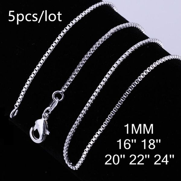 chains 5pcs/lot 925 sterling silver box chain women necklace 1mm long 45cm/50cm/55cm charm jewelry gift
chains 5pcs/lot 925 sterling silver box chain women necklace 1mm long 45cm/50cm/55cm charm jewelry gift