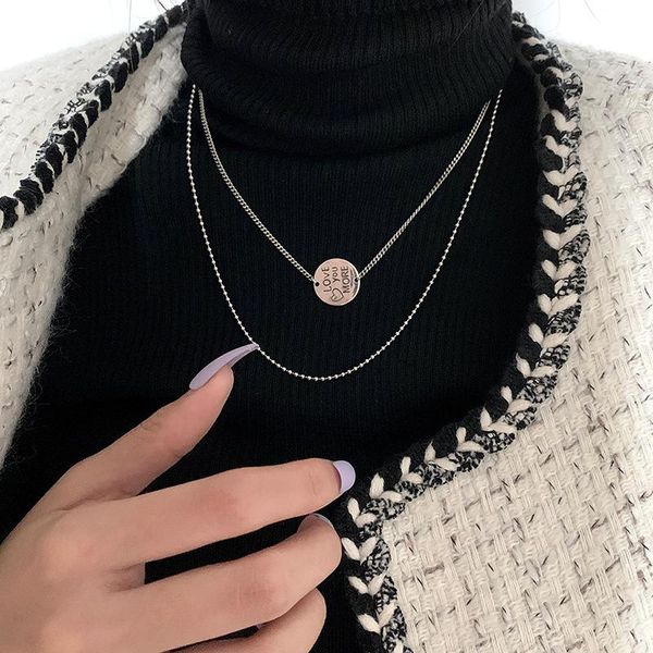 pendant necklaces timeonly sweet double layering coin letter neckalces beading small linkchain charm necklace for women hip hop jewelry, Silver
pendant necklaces timeonly sweet double layering coin letter neckalces beading small linkchain charm necklace for women hip hop jewelry, Silver