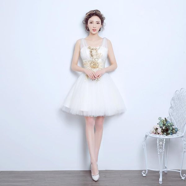 party dresses arrival evening with appliques elegant bride gown short ball prom homecoming/graduation formal dress, White;black
party dresses arrival evening with appliques elegant bride gown short ball prom homecoming/graduation formal dress, White;black