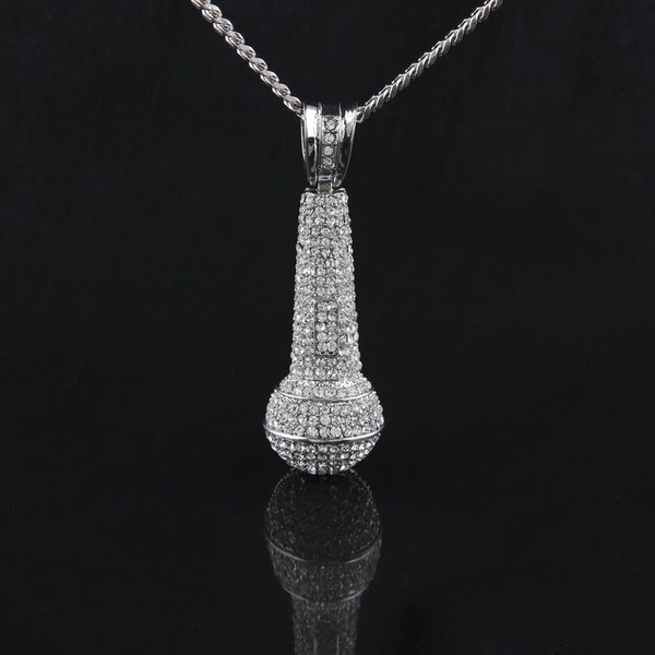 mens iced out pendant necklace fashion microphone hip hop necklaces jewelry gold cuban chain, Silver
mens iced out pendant necklace fashion microphone hip hop necklaces jewelry gold cuban chain, Silver