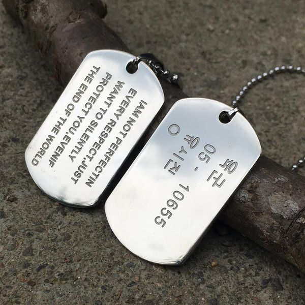 pendant necklaces 1set army tag badge name dog man chain necklace color stainless steel choker charm women jewelry gift n46, Silver
pendant necklaces 1set army tag badge name dog man chain necklace color stainless steel choker charm women jewelry gift n46, Silver