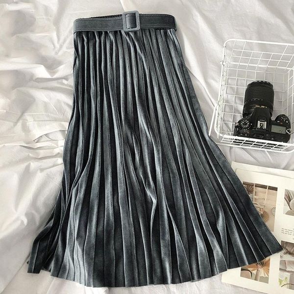 skirts 2021 spring and autumn velvet pleated skirt solid high waist belt a-line elegant office vintage winter long, Black
skirts 2021 spring and autumn velvet pleated skirt solid high waist belt a-line elegant office vintage winter long, Black