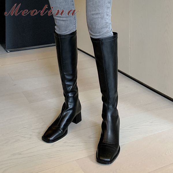 meotina women long boots shoes square toe block heels knee high boots zip high heel fashion stretch boots lady autumn beige 43 210520, Black
meotina women long boots shoes square toe block heels knee high boots zip high heel fashion stretch boots lady autumn beige 43 210520, Black