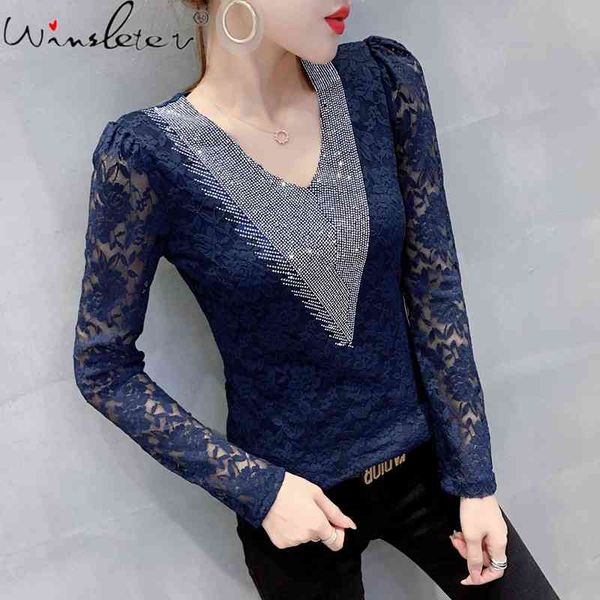 women's t-shirt spring fall european clothes girl fashion shiny diamonds lace women long sleeve all match tees t0d410a 6, White
women's t-shirt spring fall european clothes girl fashion shiny diamonds lace women long sleeve all match tees t0d410a 6, White
