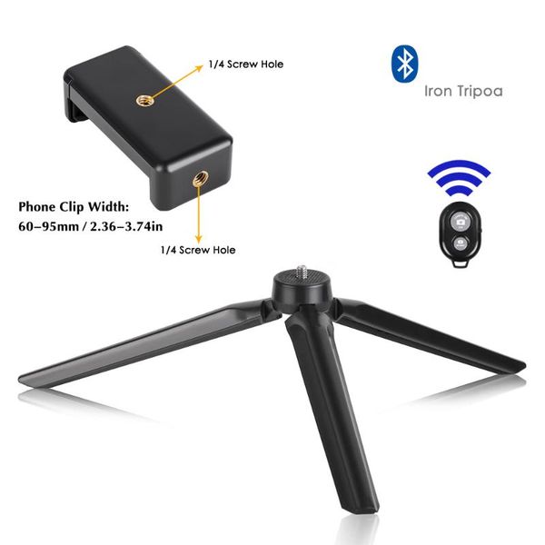 tripods sh mini 1/4 screw plastic tripod stand holder with bluetooth-compatible phone clip for smartphone cell po studio
tripods sh mini 1/4 screw plastic tripod stand holder with bluetooth-compatible phone clip for smartphone cell po studio