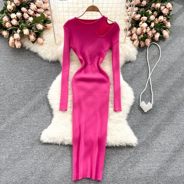 casual dresses 2021 autumn women v-neck long-sleeved knit bodycon off shoulder female hollow hole skirt slim long dress vestido, Black;gray
casual dresses 2021 autumn women v-neck long-sleeved knit bodycon off shoulder female hollow hole skirt slim long dress vestido, Black;gray