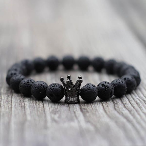 beaded, strands natural lava tiger eye stone bracelet trendy simple crown charm beaded braclet men women couple braslet jewelry gift for lov, Black
beaded, strands natural lava tiger eye stone bracelet trendy simple crown charm beaded braclet men women couple braslet jewelry gift for lov, Black