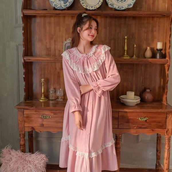 women's sleepwear hanxiuju cardiganthick warm velvet long nightgowns for women vintage princess lace nightshirts autumn winter loose ni, Black;red
women's sleepwear hanxiuju cardiganthick warm velvet long nightgowns for women vintage princess lace nightshirts autumn winter loose ni, Black;red