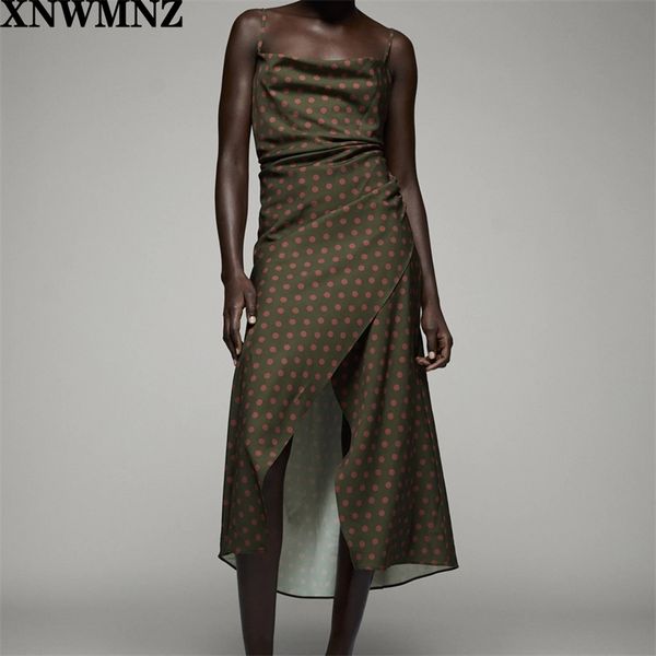 women fashion polka dot camisole dress female cowl neckline thin straps wrap-style side gathering split hem midi 210520, Black;gray
women fashion polka dot camisole dress female cowl neckline thin straps wrap-style side gathering split hem midi 210520, Black;gray