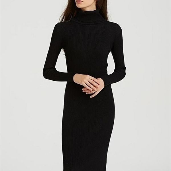 wixra autumn winter turtleneck knee-length solid sweater dres knit long sleeve women's slim midi dresses bodycon 211220, Black;gray
wixra autumn winter turtleneck knee-length solid sweater dres knit long sleeve women's slim midi dresses bodycon 211220, Black;gray