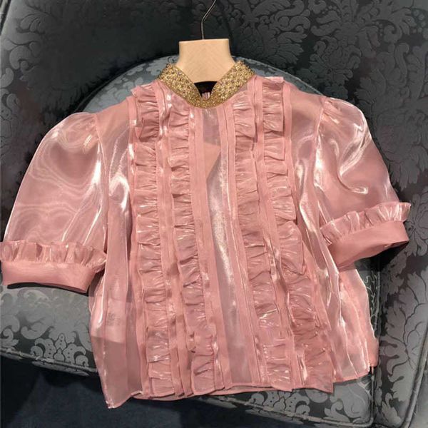 women's blouses & shirts pink sweet puff sleeve chiffon cute short shirt designer summer pleated luxury beading women blouse 0s4y, White
women's blouses & shirts pink sweet puff sleeve chiffon cute short shirt designer summer pleated luxury beading women blouse 0s4y, White