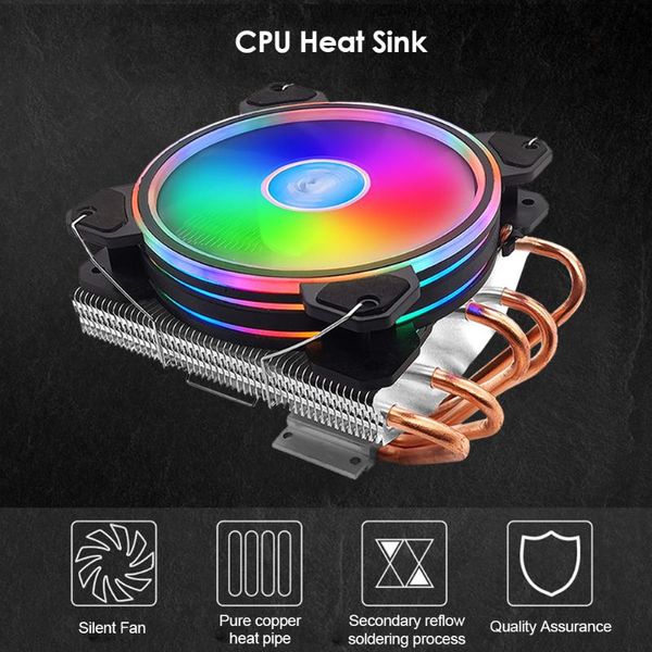 120mm rgb cpu cooling fan for deskpc 5 copper heatpipes silent low profile radiator heatsink cooler fans & coolings
120mm rgb cpu cooling fan for deskpc 5 copper heatpipes silent low profile radiator heatsink cooler fans & coolings