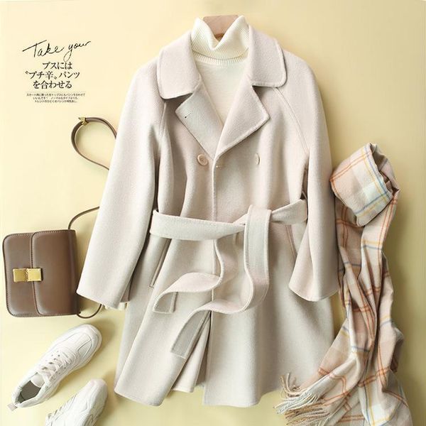women's wool & blends collar cashmere coat middle and long 2021 autumn winter woolen women wear, Black
women's wool & blends collar cashmere coat middle and long 2021 autumn winter woolen women wear, Black