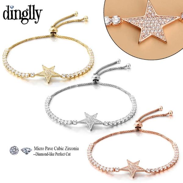 charm bracelets dinglly 2021 korean high-end luxury zircon star adjustable for women cz pulseira feminia female friends party bracelet, Golden;silver
charm bracelets dinglly 2021 korean high-end luxury zircon star adjustable for women cz pulseira feminia female friends party bracelet, Golden;silver