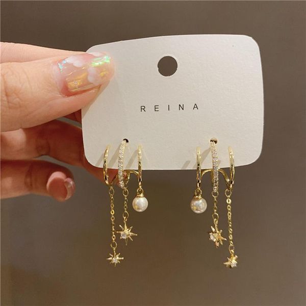 Dangle & Chandelier LoveLink Trend Baroque Pearl Star Zircon Tassel Earrings For Women Temperament Personality Elegant Jewelry Accessories, Silver
Dangle & Chandelier LoveLink Trend Baroque Pearl Star Zircon Tassel Earrings For Women Temperament Personality Elegant Jewelry Accessories, Silver