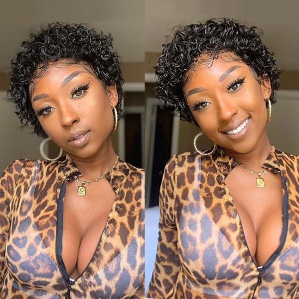 lace wigs short pixie cut wig wet and wavy human hair for women 150% density brazilian remy curly bob natural hairline, Black;brown
lace wigs short pixie cut wig wet and wavy human hair for women 150% density brazilian remy curly bob natural hairline, Black;brown