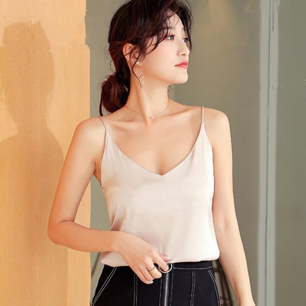 women's tanks & camis korean silk women woman satin sleeveless v-neck tank halter plus size xxxl, White
women's tanks & camis korean silk women woman satin sleeveless v-neck tank halter plus size xxxl, White