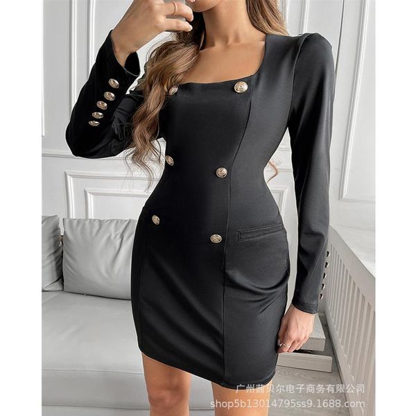 casual dresses wepbel women's elegant button bodycon dress office lady fashion long sleeve square collar high waist corset mini, Black;gray
casual dresses wepbel women's elegant button bodycon dress office lady fashion long sleeve square collar high waist corset mini, Black;gray